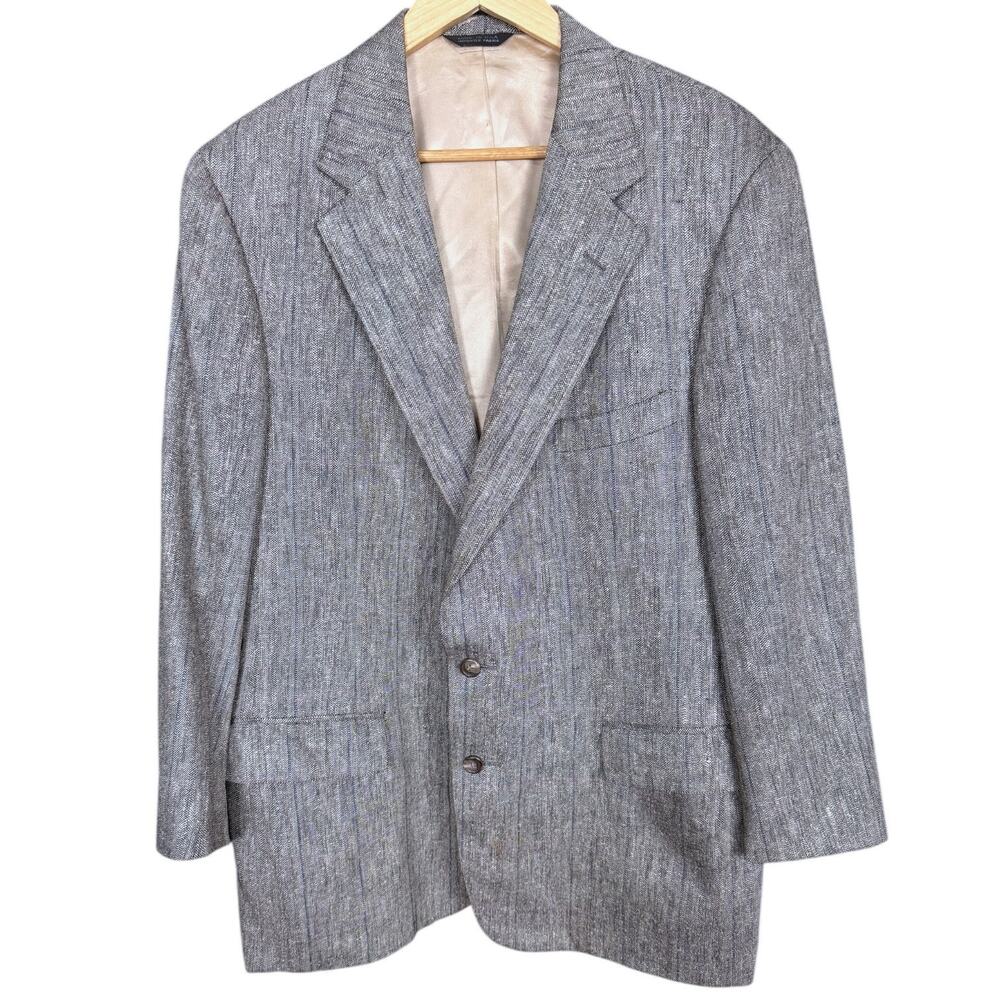 Vintage Polo University Club Bullock's Men's 42R Gray Wool Blazer Preppy Work